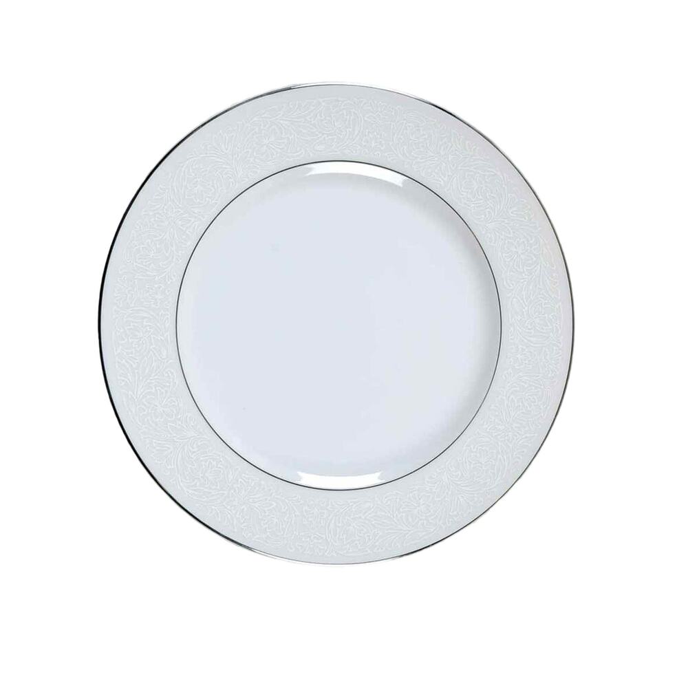 Wyndham Bread & Butter Plate 6.7" Dessert White Bridal Lace Platinum Silver Trim